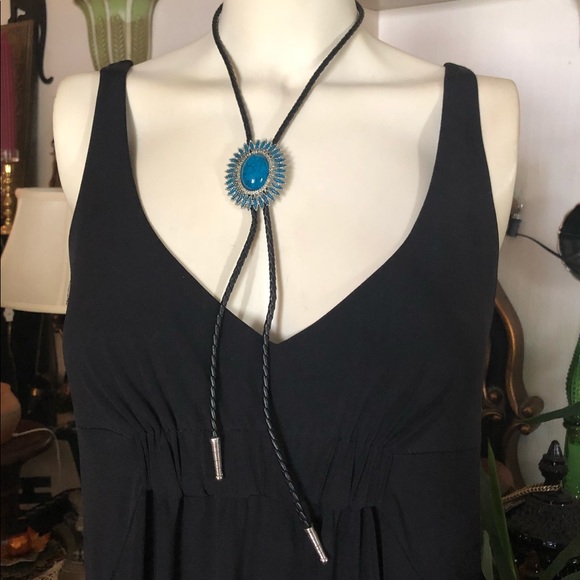 Vintage Jewelry - Vintage Turquoise Medallion Bolo Necktie Necklace